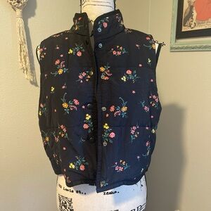 love, Fire navy blue Floral Vest